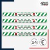Adhésif sol antidérapant - Bande verte et blanche - Accès interdit pour marquage entreprise, entrepôt. Lot de 4.