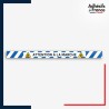 Adhésif sol antidérapant - Bande bleue et blanche - Attention à la marche - marquage sécurité.