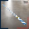 Bande adhésive de sécurité pour délimiter les zones. Bande bleue et blanche - Attention à la marche