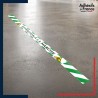 Bande adhésive de sécurité pour délimiter les zones. Bande verte et blanche - Attention à la marche