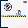 Vinyle adhésif antidérapant haute résistance avec plastification R10. Bande jaune et noire - Chaussures sécurité obligatoires