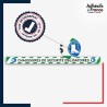 Vinyle adhésif antidérapant haute résistance avec plastification R10. Bande verte et blanche - Chaussures sécurité obligatoires