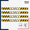 Adhésif sol antidérapant - Bande jaune et noire - Danger pour marquage entreprise, entrepôt. Lot de 4.