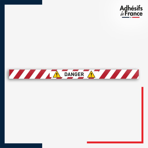 Adhésif sol antidérapant - Bande rouge et blanche - Danger - marquage sécurité.