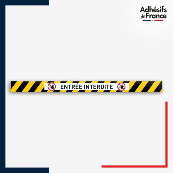 Adhésif sol antidérapant - Bande jaune et noire - Entrée interdite - marquage sécurité.