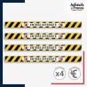 Adhésif sol antidérapant - Bande jaune et noire - Entrée interdite pour marquage entreprise, entrepôt. Lot de 4.