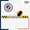 Vinyle adhésif antidérapant haute résistance avec plastification R10. Bande jaune et noire - Entrée interdite