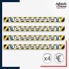 Adhésif sol antidérapant - Bande jaune et noire - EPI obligatoire pour marquage entreprise, entrepôt. Lot de 4.