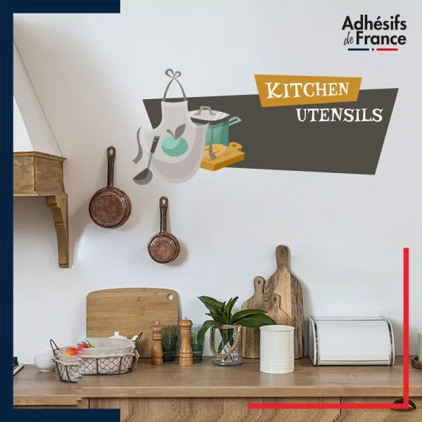 Décor mural adhésif ustensiles de cuisines