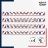 Adhésif sol antidérapant - Bande rouge et blanche - EPI obligatoire pour marquage entreprise, entrepôt. Lot de 4.