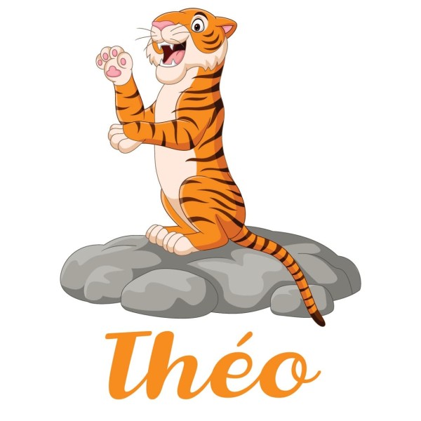 Sticker tigre avec prénom personnalisable