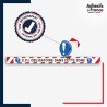 Vinyle adhésif antidérapant haute résistance avec plastification R10. Bande rouge et blanche - EPI obligatoire
