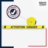 Vinyle adhésif antidérapant haute résistance avec plastification R10. Bande attention danger