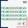 Adhésif sol antidérapant - Bande verte et blanche - Sortie de secours pour marquage entreprise, entrepôt. Lot de 4.