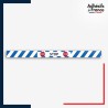 Adhésif sol antidérapant - Bande bleue et blanche - Stop - marquage sécurité.