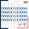 Adhésif sol antidérapant - Bande bleue et blanche - Stop pour marquage entreprise, entrepôt. Lot de 4.