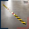 Bande adhésive de sécurité pour délimiter les zones. Bande jaune et noire - Stop