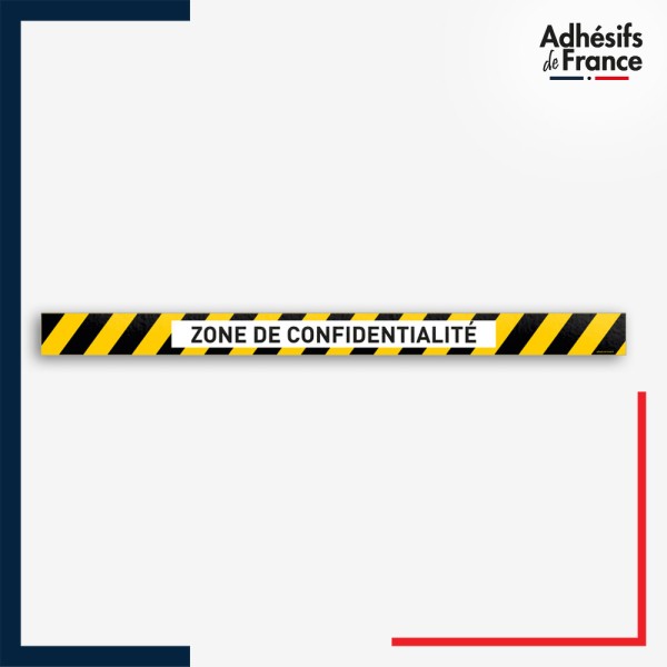 Adhésif sol antidérapant - Bande jaune et noire - Zone de confidentialité - marquage sécurité.
