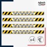 Adhésif sol antidérapant - Bande jaune et noire - Zone de confidentialité pour marquage entreprise, entrepôt. Lot de 4.