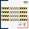 Adhésif sol antidérapant - Bande jaune et noire - Zone de sécurité pour marquage entreprise, entrepôt. Lot de 4.