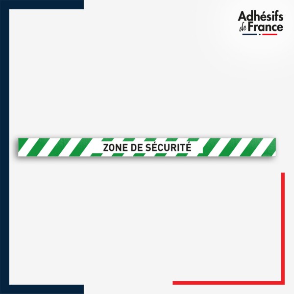 Adhésif sol antidérapant - Bande verte et blanche - Zone de sécurité - marquage sécurité.
