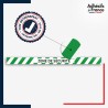 Vinyle adhésif antidérapant haute résistance avec plastification R10. Bande verte et blanche - Zone de sécurité