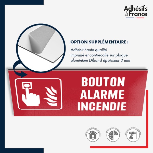 Plaque signalétique de sécurité incendie - Bouton alarme incendie