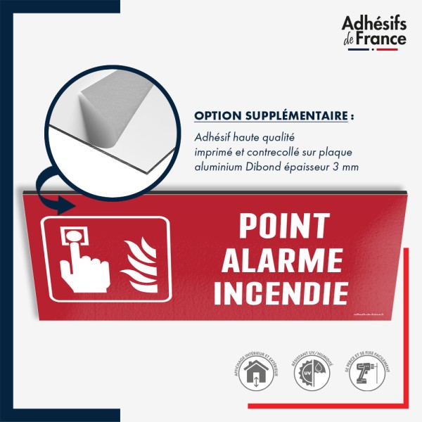 Plaque signalétique de sécurité incendie - Point alarme incendie