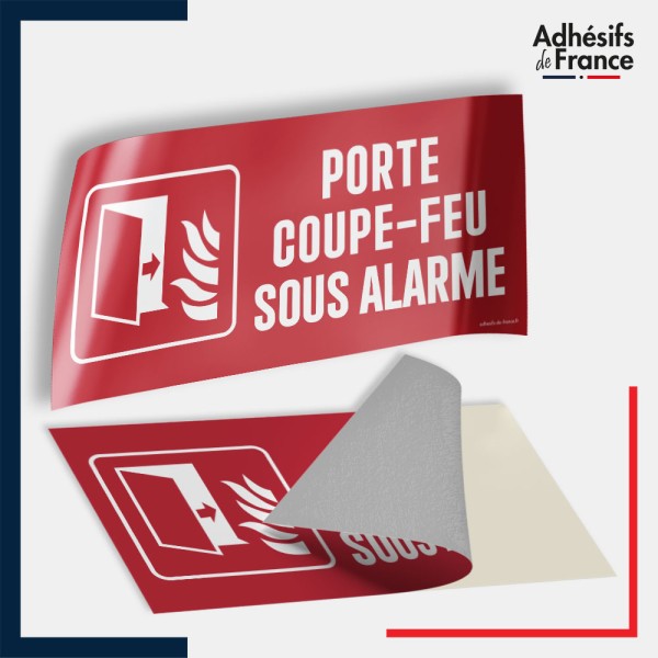 Adhésif signalisation de sécurité incendie - Porte coupe-feu sous alarme