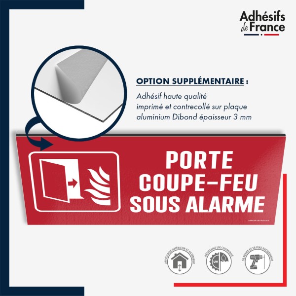 Plaque signalétique de sécurité incendie - Porte coupe-feu sous alarme