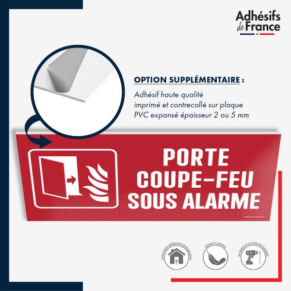 Panneau de signalisation de sécurité incendie - Porte coupe-feu sous alarme