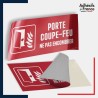 Adhésif signalisation de sécurité incendie - Porte coupe-feu ne pas encombrer