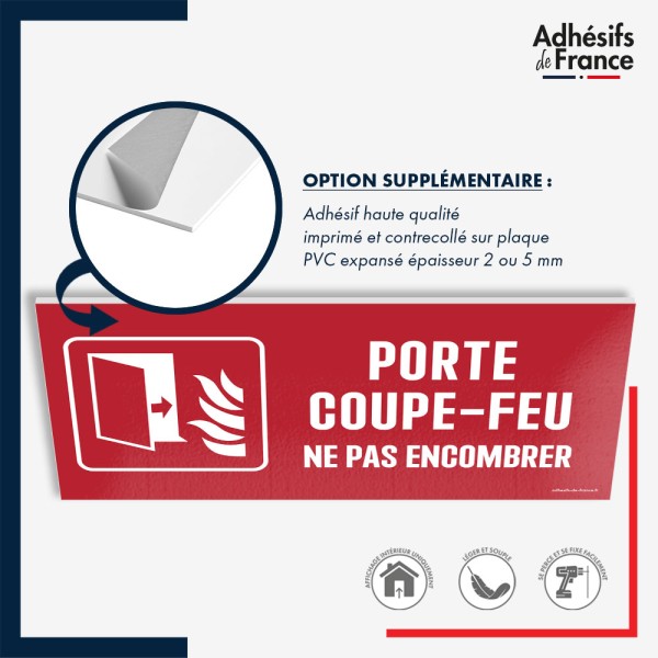 Panneau de signalisation de sécurité incendie - Porte coupe-feu ne pas encombrer