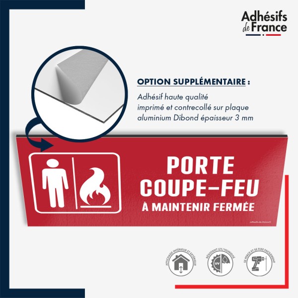 Plaque signalétique de sécurité incendie - Porte coupe-feu maintenir fermée