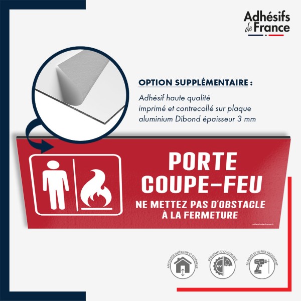 Plaque signalétique de sécurité incendie - Porte coupe-feu ne mettez pas d'obstacle à la fermeture