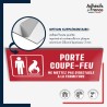 Plaque signalétique de sécurité incendie - Porte coupe-feu ne mettez pas d'obstacle à la fermeture