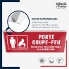 Panneau de signalisation de sécurité incendie - Porte coupe-feu ne mettez pas d'obstacle à la fermeture