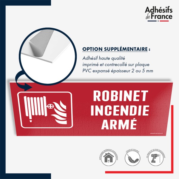 Panneau de signalisation de sécurité incendie - Robinet Incendie Armé