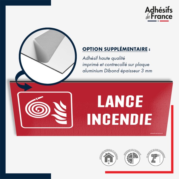 Plaque signalétique de sécurité incendie - Lance incendie