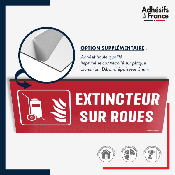 Plaque signalétique de sécurité incendie - Extincteur sur roues