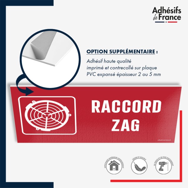 Panneau de signalisation de sécurité incendie - Raccord ZAG