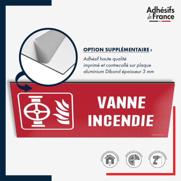 Plaque signalétique de sécurité incendie - Vanne incendie