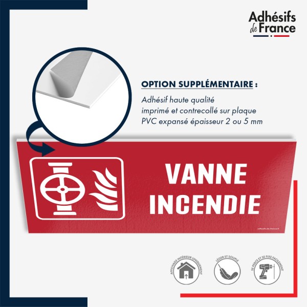 Panneau de signalisation de sécurité incendie - Vanne incendie