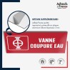 Plaque signalétique de sécurité incendie - Vanne coupure eau