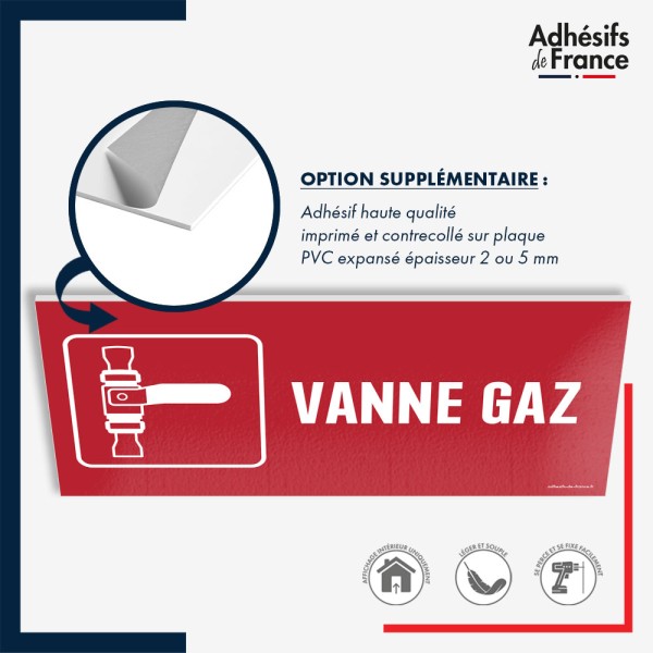 Panneau de signalisation de sécurité incendie - Vanne gaz