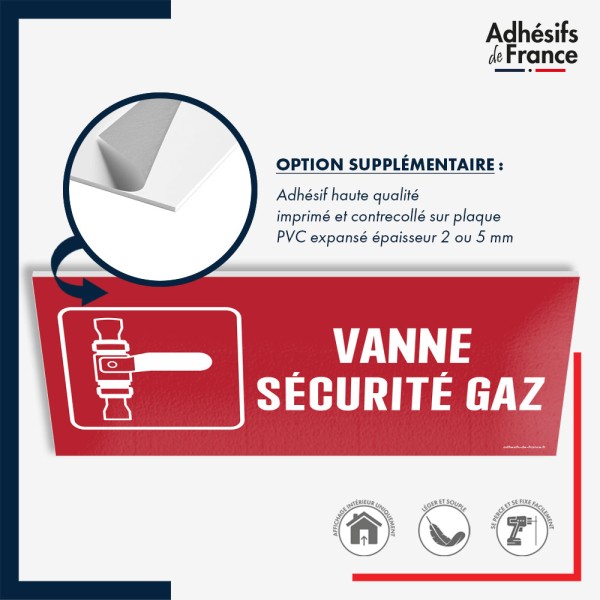 Panneau de signalisation de sécurité incendie - Vanne sécurité gaz