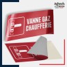 Adhésif signalisation de sécurité incendie - Vanne gaz chaufferie