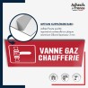 Plaque signalétique de sécurité incendie - Vanne gaz chaufferie