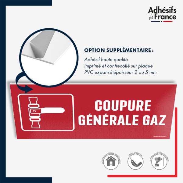 Panneau de signalisation de sécurité incendie - Coupure générale gaz