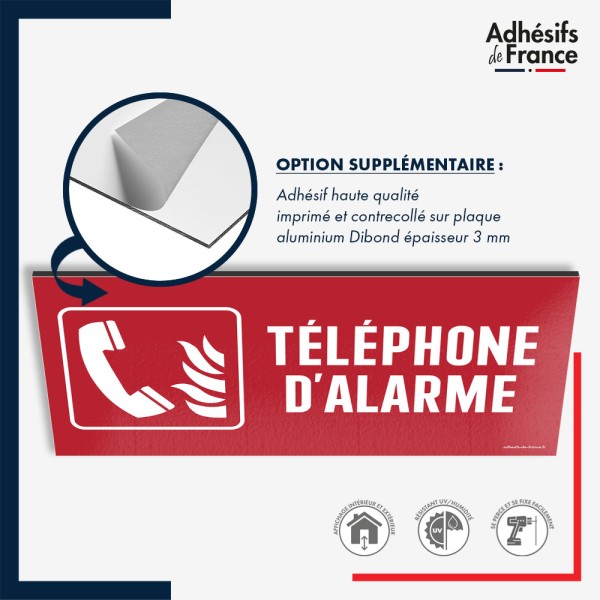 Plaque signalétique de sécurité incendie - Téléphone d'alarme